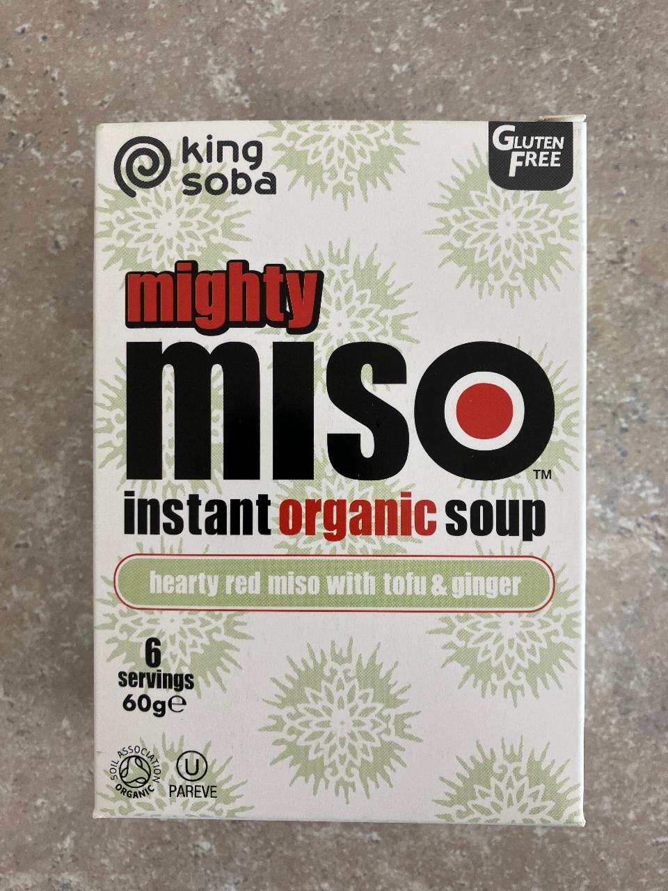 Fotografie - Mighty miso instant organic soup hearty red miso with tofu & ginger King Soba