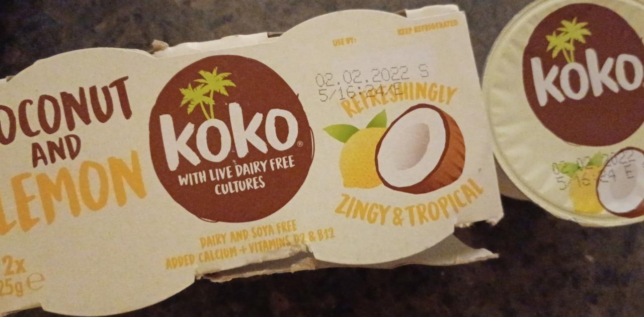 Fotografie - Koko with live dairy free cultures Coconut and Lemon