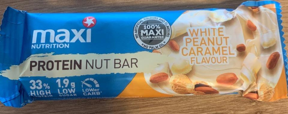 Fotografie - protein nut bar white peanut caramel flavour Maxi nutrition
