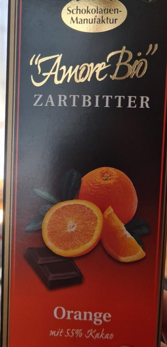 Fotografie - AmoreBio Zartbitter Schokolade Orange Liebhart's Gesundkost
