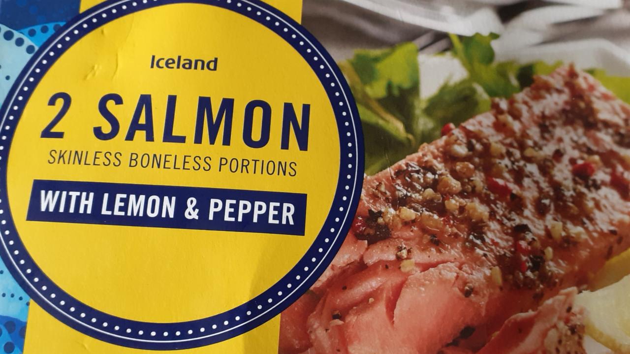 Fotografie - 2 Salmon Skinless Boneless Portions with Lemon & Pepper Iceland