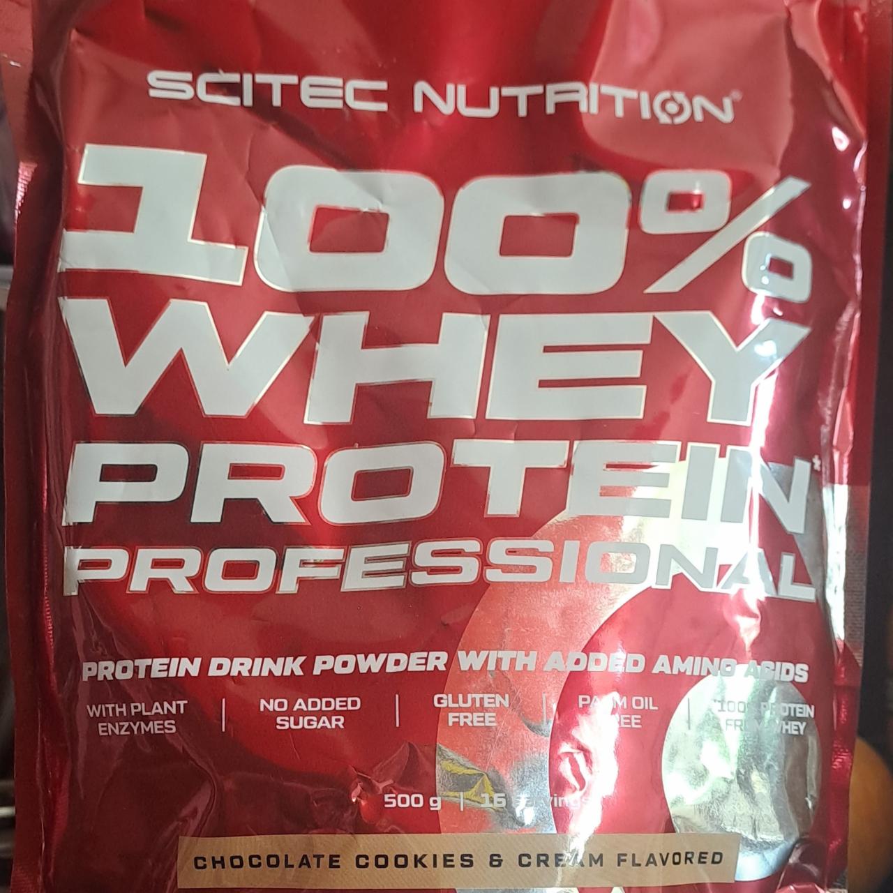 Fotografie - 100% Whey protein Professional Chocolate cookies & cream flavored Scitec Nutrition