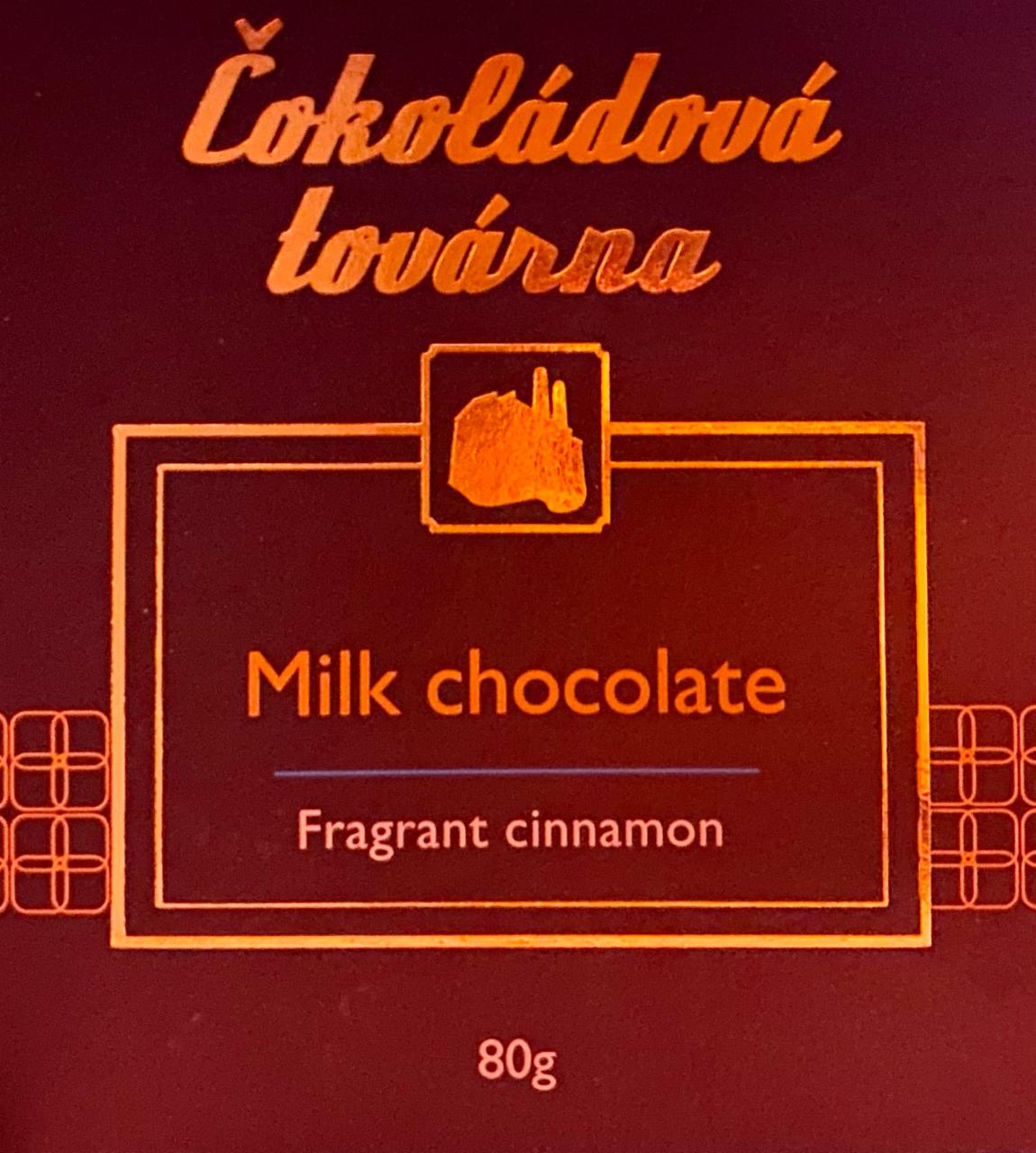 Fotografie - Milk chocolate fragrant cinnamon Čokoládová továrna