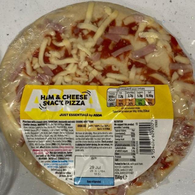 Fotografie - Ham & cheese snack pizza Asda