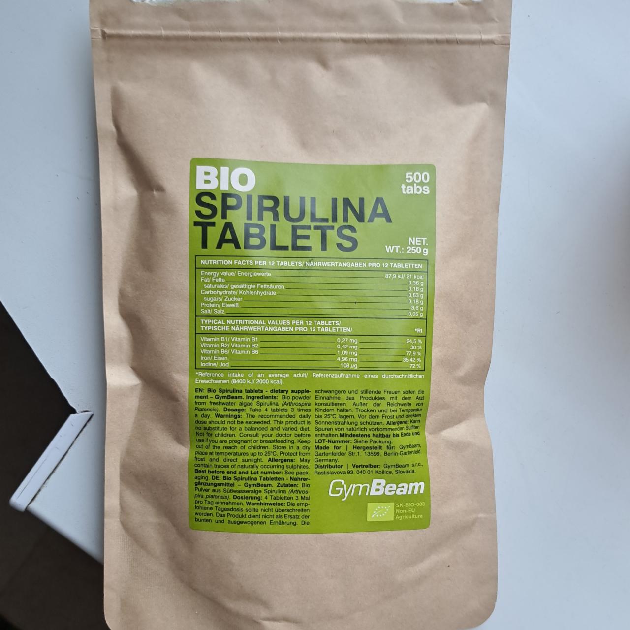 Fotografie - Bio Spirulina 500 mg GYMBEAM