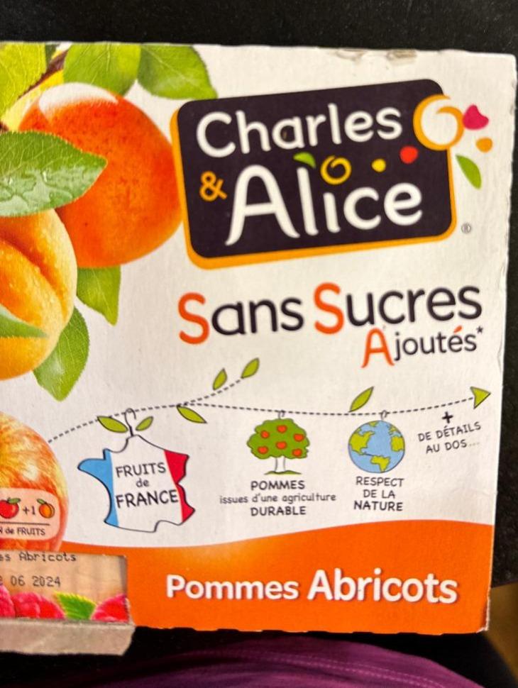 Fotografie - Pommes Abricots Sans Sucres Ajoutés Charles & Alice