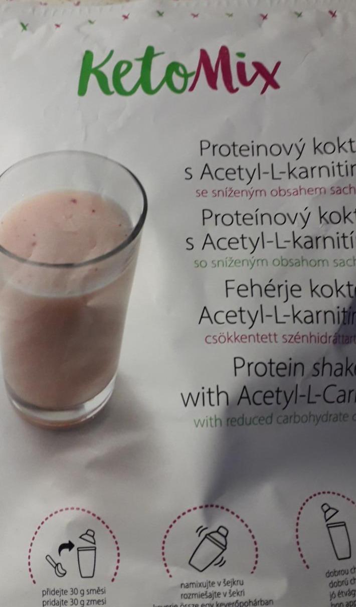Fotografie - Proteinový koktejl s Acetyl-L-karnitinem s příchutí vanilka-jahoda KetoMix