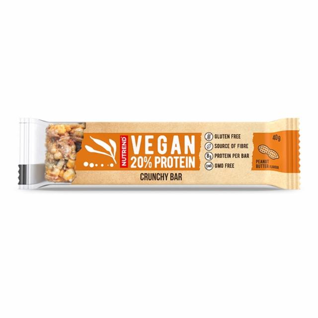 Fotografie - Vegan 20% protein crunchy bar peanut butter (arašídové máslo) Nutrend