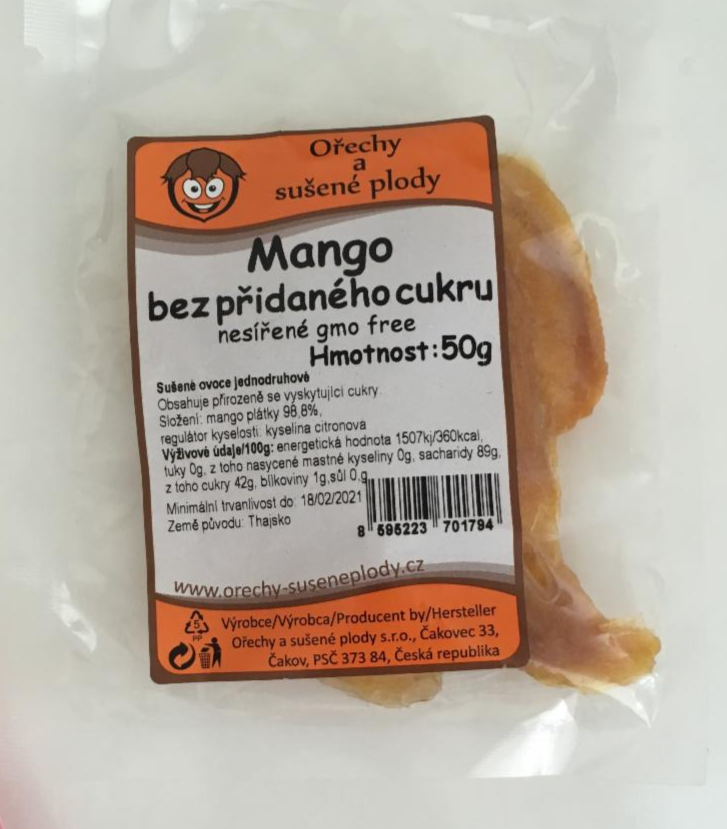 Fotografie - Mango bez přidaného cukru nesířené gmo free Ořechy a sušené plody