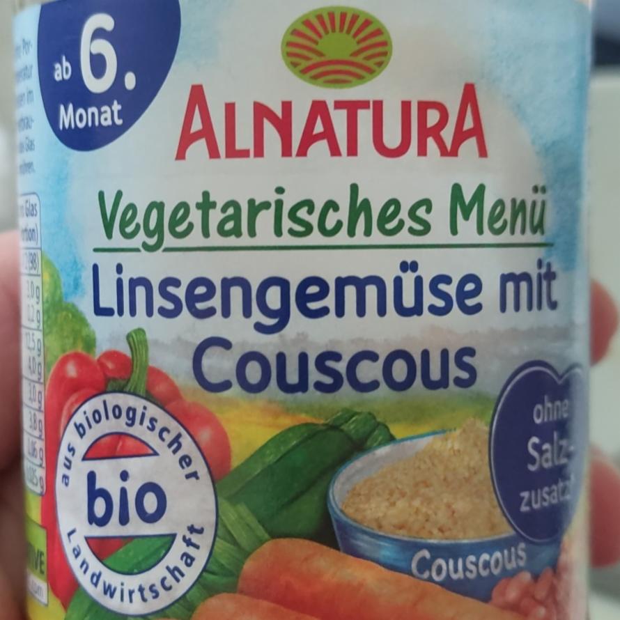 Fotografie - Vegetarisches Menü Linsengemüse mit CousCous Alnatura