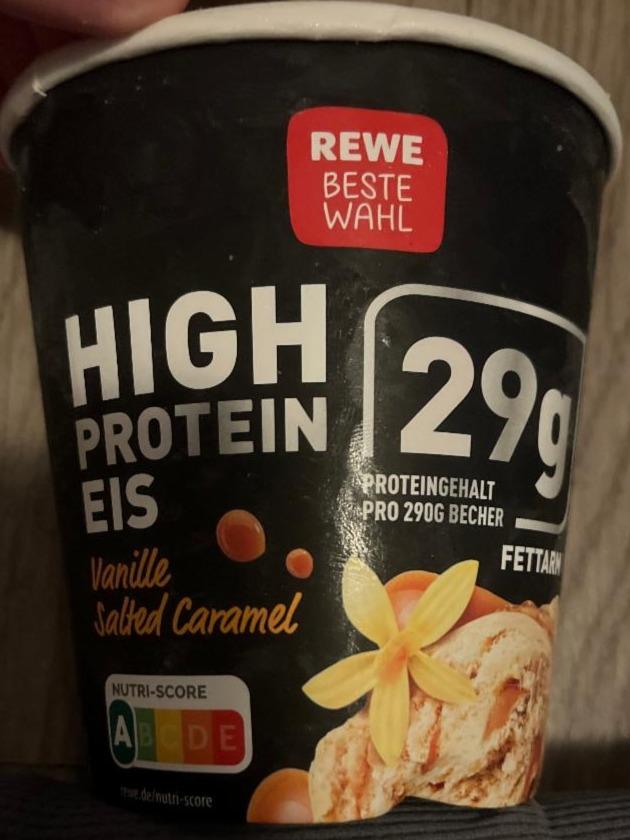 Fotografie - High Protein Eis Vanille Salted Caramel Rewe beste wahl