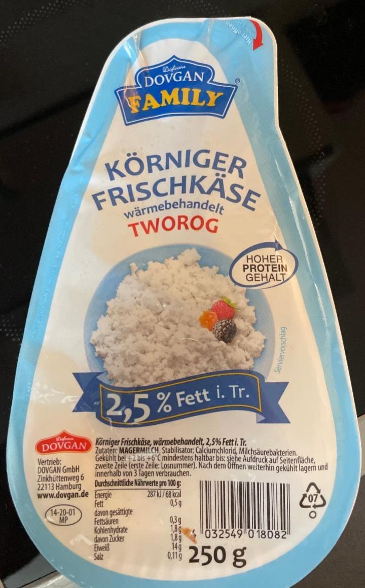 Fotografie - Körniger Frischkäse Tworog 2,5% Fett i. Tr. Dovgan Family