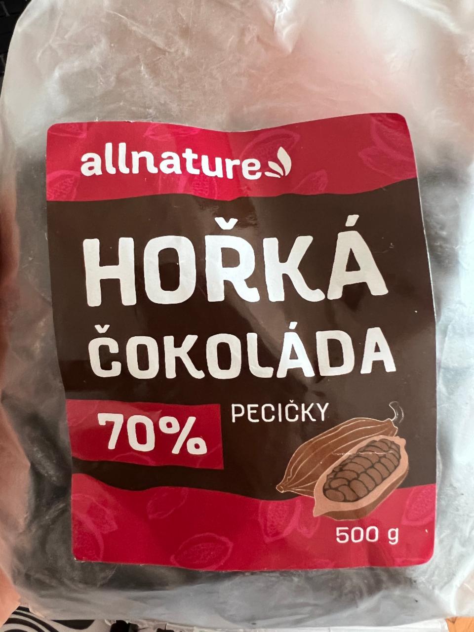 Fotografie - Hořká čokoláda 70% pecičky Allnature
