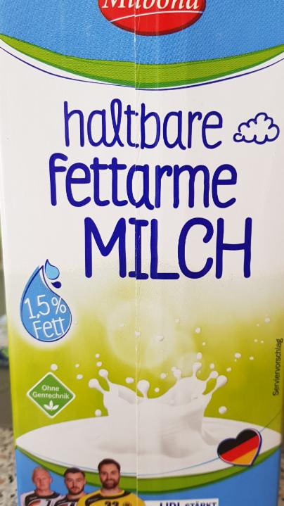 Fotografie - Fettarme haltbare Milch 1,5% Milbona