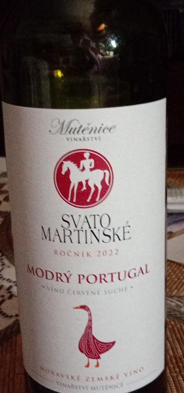 Fotografie - Svatomartinské víno Modrý Portugal ročník 2022 Mutěnice
