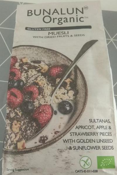 Fotografie - Organic Gluten Free Muesli with Dried Fruits & Seeds Bunalun