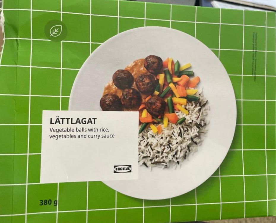 Fotografie - Lättlagat Vegetable Balls with rice, vegetables and curry sauce Ikea