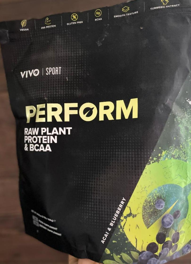 Fotografie - Perform raw plant protein & BCAA Acai & blueberry