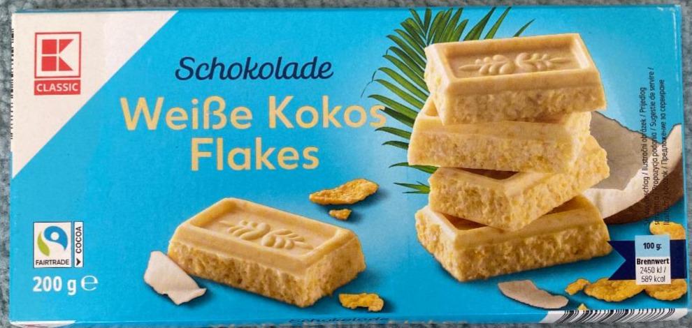Fotografie - Schokolade Weiße Kokos Flakes K-Classic