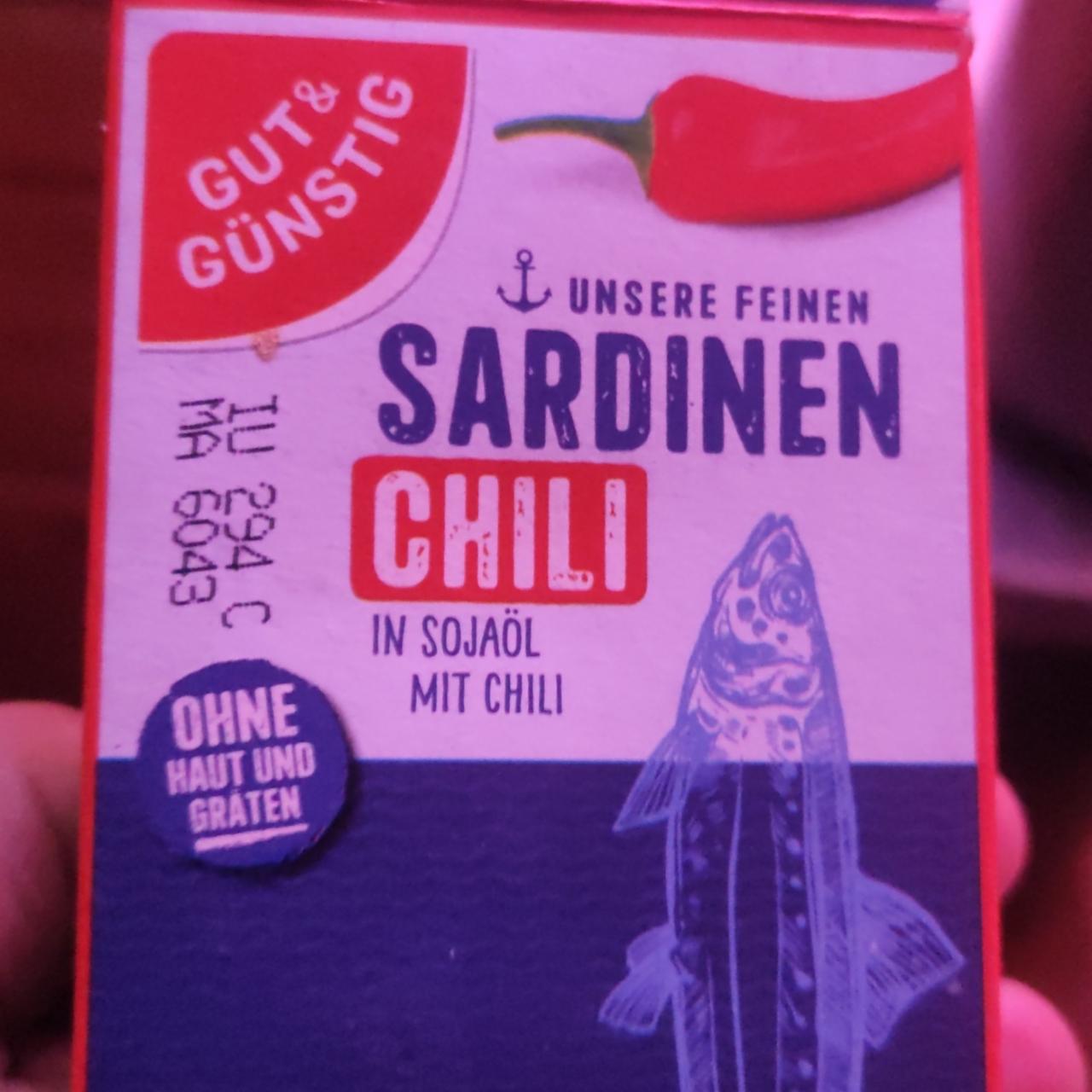 Fotografie - Sardinen chilli in sojaöl mit chilli Gut & Günstig