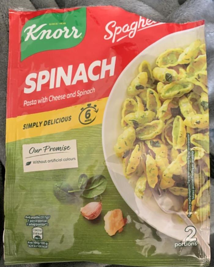 Fotografie - Spaghetteria Spinach Pasta with Cheese and Spinach Knorr