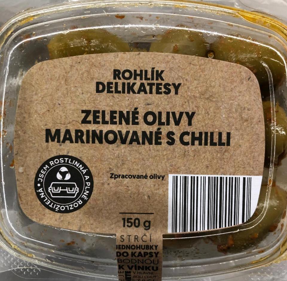 Fotografie - Zelené olivy marinované s chilli Rohlík Delikatesy