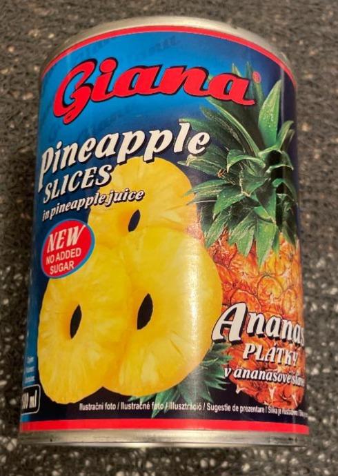 Fotografie - Ananas plátky v ananasové šťávě Giana