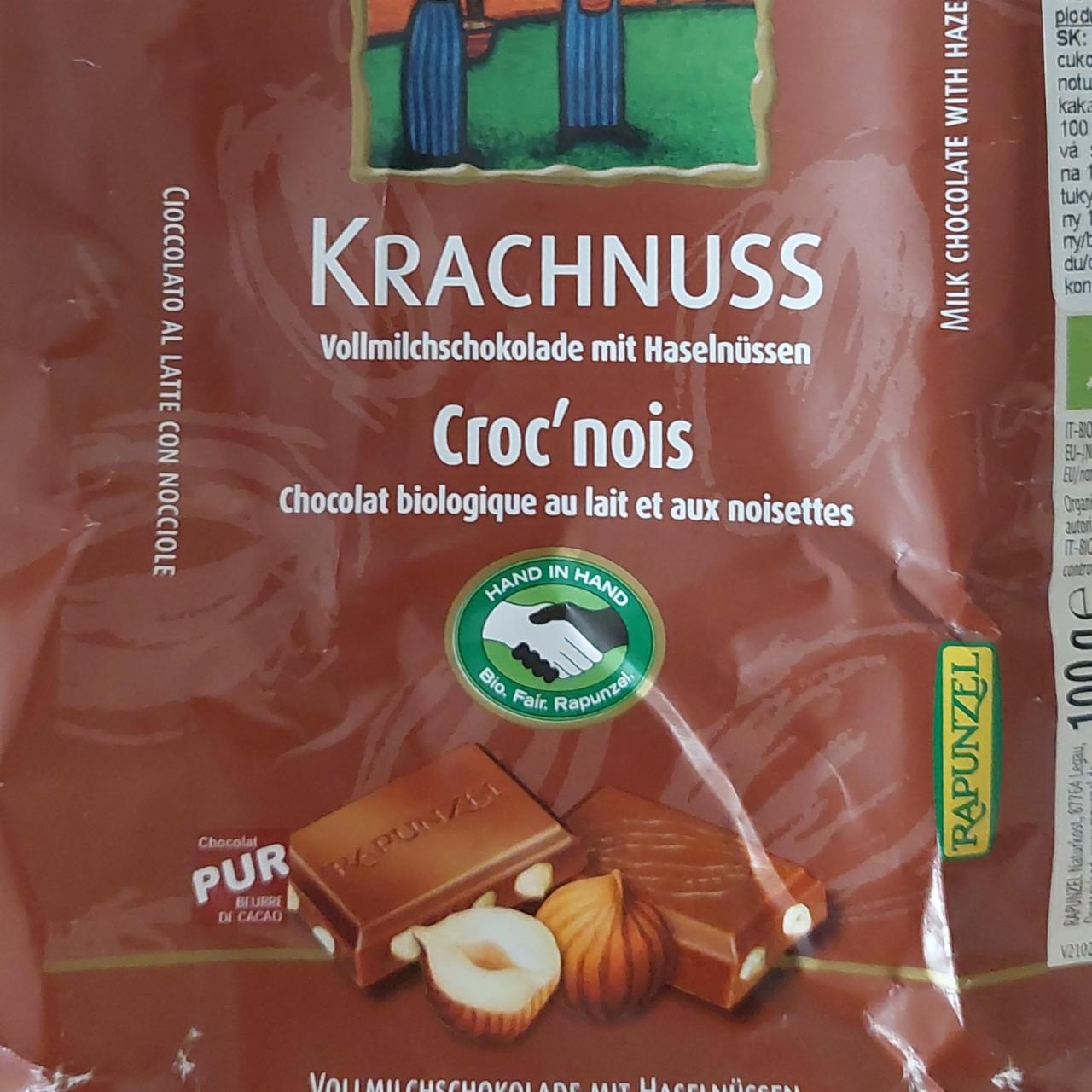 Fotografie - Krachnuss Vollmilchschokolade mit Haselnüssen Rapunzel