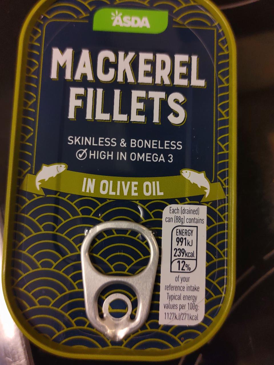 Fotografie - Mackerel Fillets in olive oil Asda