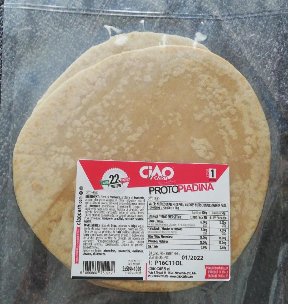 Fotografie - Proto Piadina wheat-soy tortillas Ciao Carb