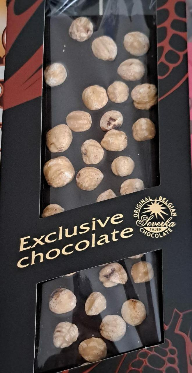Fotografie - Exclusive chocolate Hořká čokoláda formovaná s lískovými oříšky Severka