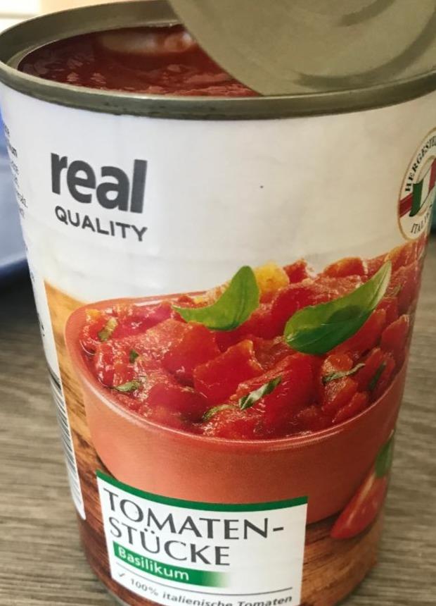 Fotografie - Tomaten stücke Basilikum Real quality