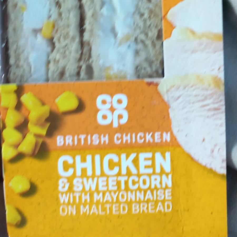 Fotografie - Chicken & Sweetcorn with Mayonnaise on Malted Bread Co-op