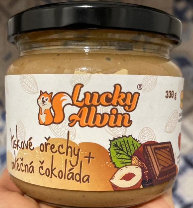Fotografie - lískové ořechy a mléčná čokoláda Lucky Alvin