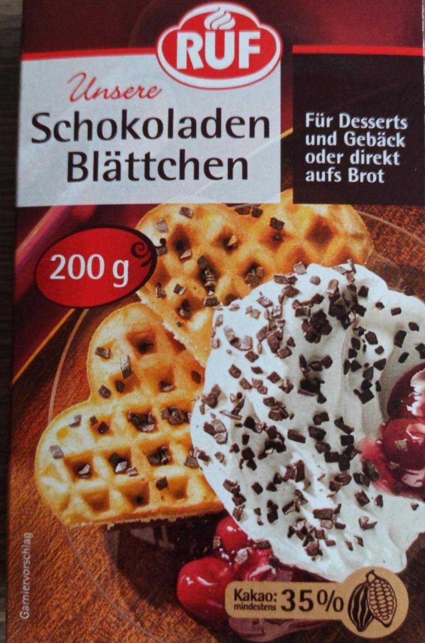 Fotografie - Schokoladen Blättchen 35% kakao RUF