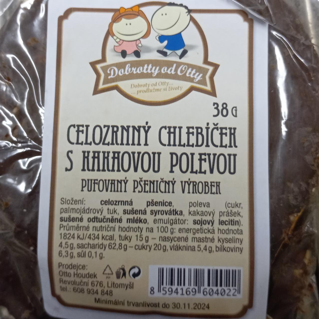 Fotografie - Celozrnný chlebíček s kakaovou polevou Dobrotty od Otty