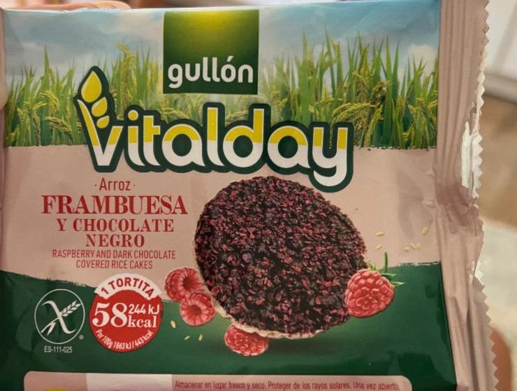 Fotografie - Tortitas de arroz frambuesa y chocolate negro Vitalday Gullón