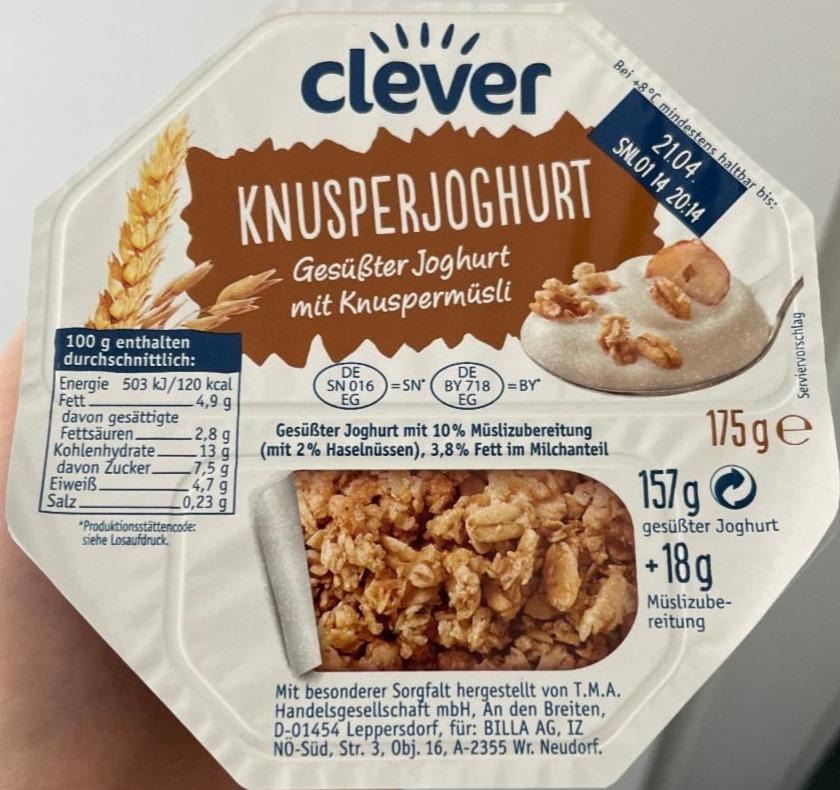 Fotografie - Knusperjoghurt Gesüßter Joghurt mit Knuspermüsli Clever