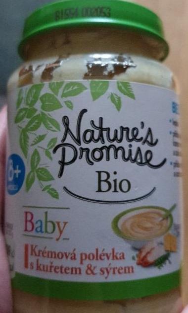 Fotografie - Bio Baby Krémová polévka s kuřetem & sýrem Nature's Promise