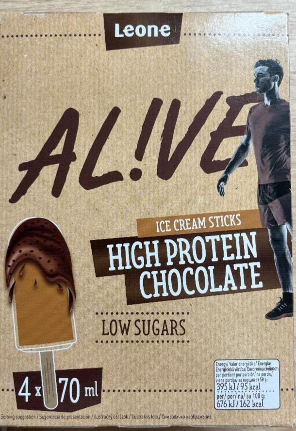 Fotografie - Al!ve Ice cream sticks High protein chocolate Leone