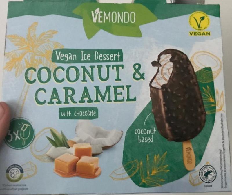 Fotografie - Vegan Ice Dessert coconut & caramel with chocolate Vemondo