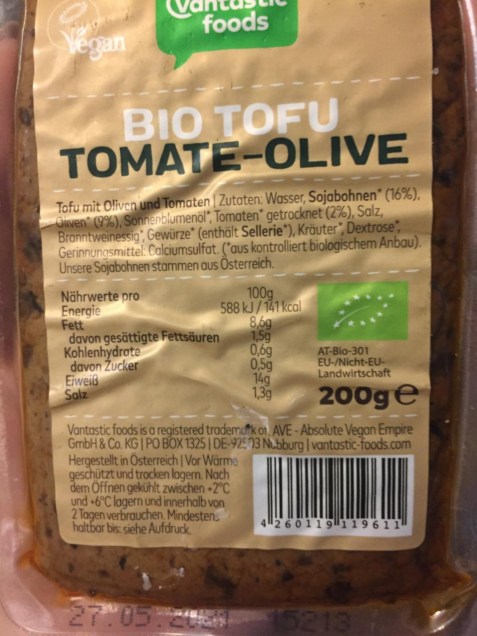 Fotografie - Bio Tofu Tomate-Olive Vantastic Foods